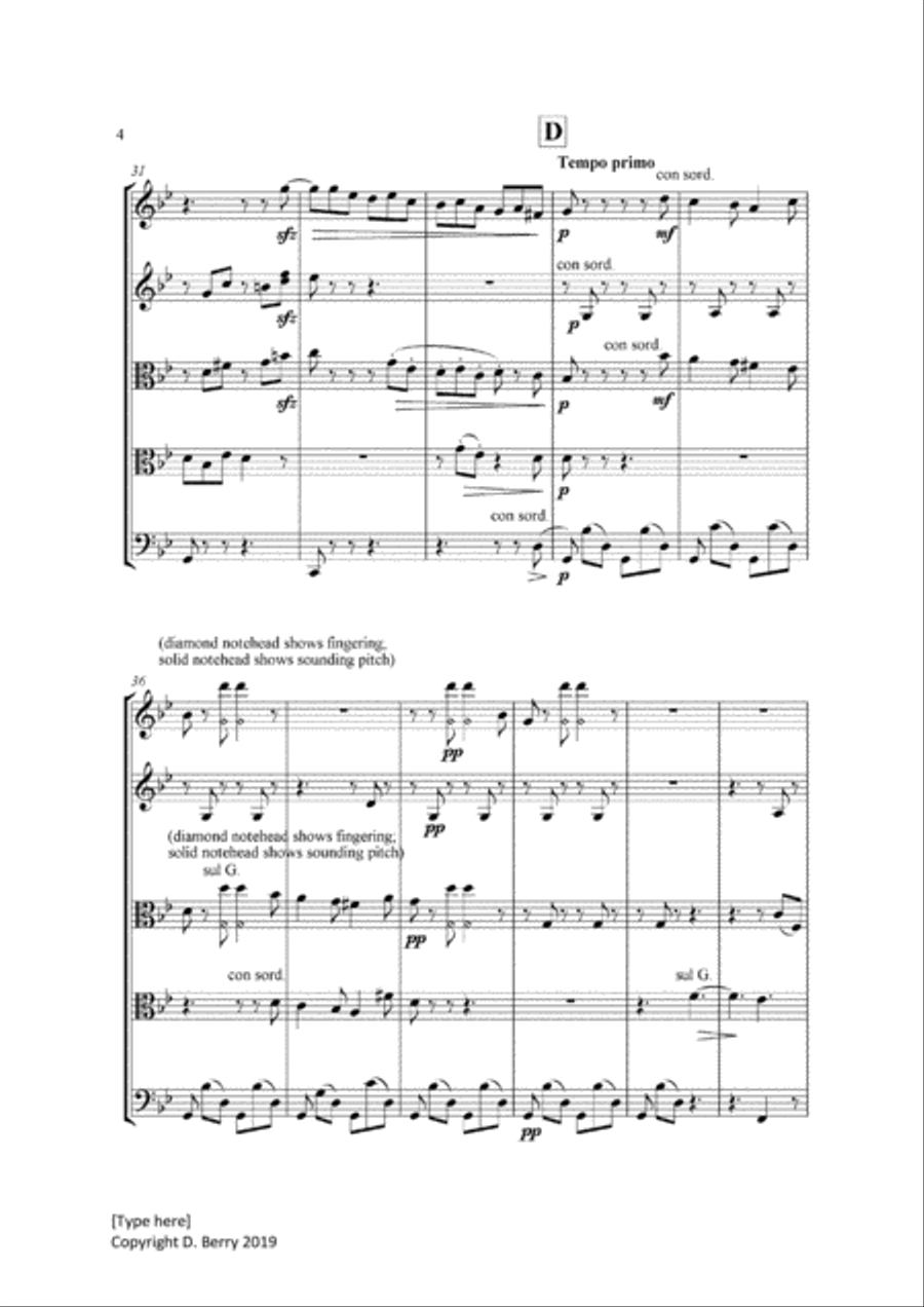 Venetian Gondola Song (String Quintet) String Quintet scores gallery preview page 5