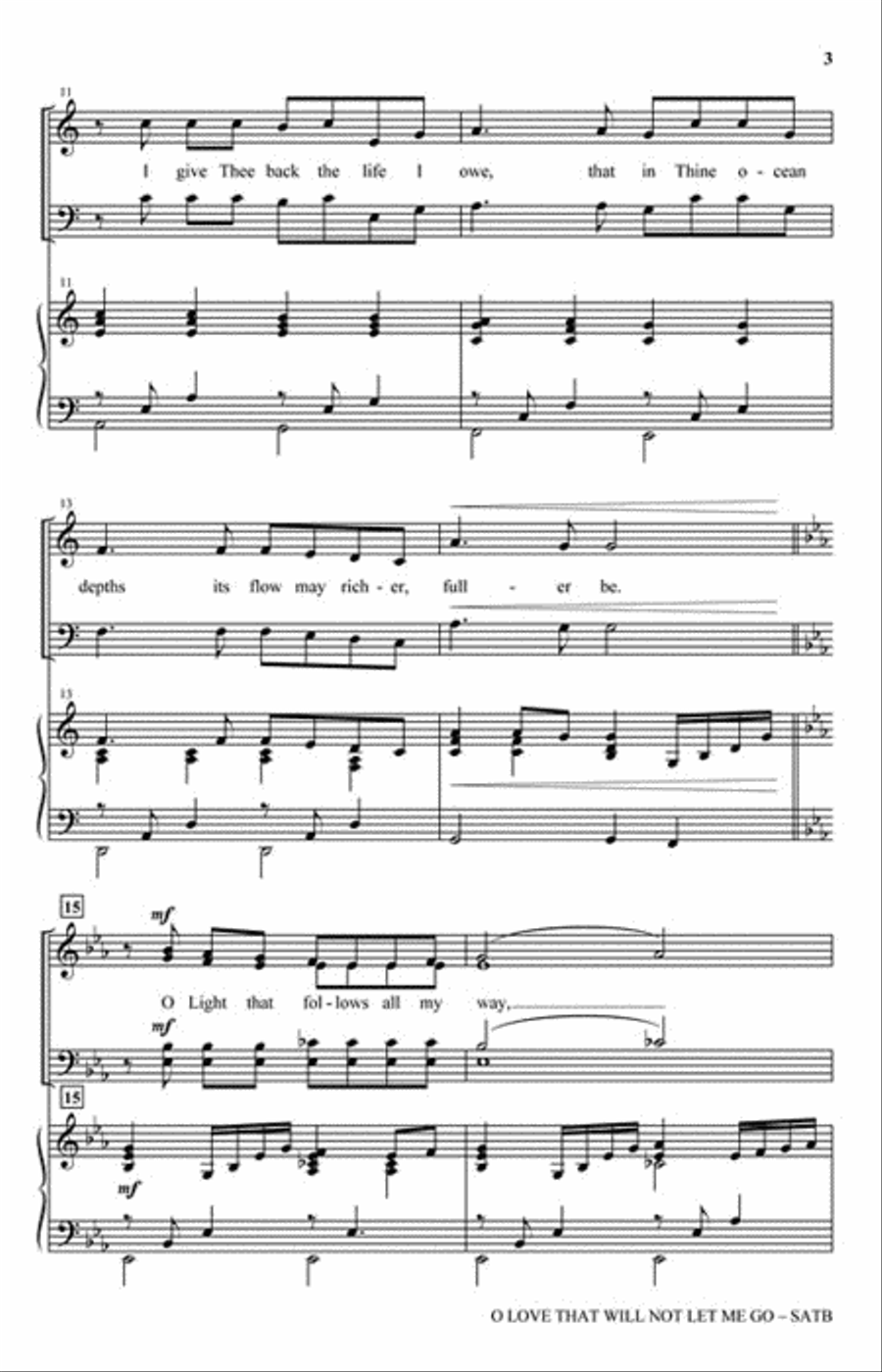 O Love That Will Not Let Me Go 4-Part scores gallery preview page 3