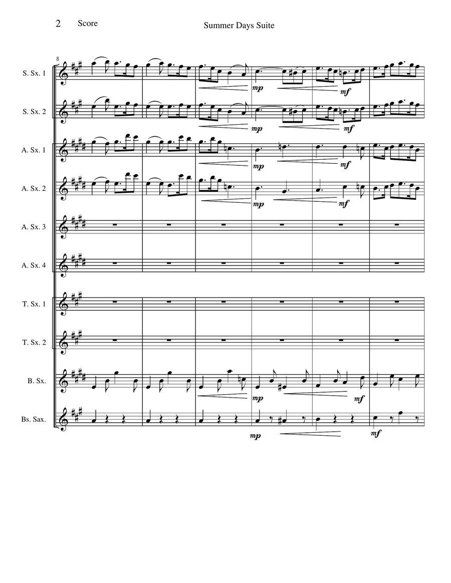 Summer Days - I. In a Country Lane Woodwind Ensemble scores gallery preview page 2
