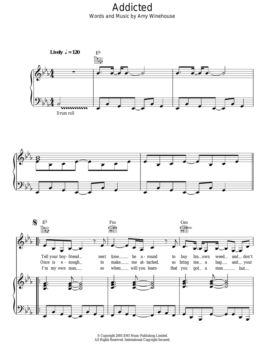 Addicted Addicted Acoustic Guitar scores gallery preview page 1