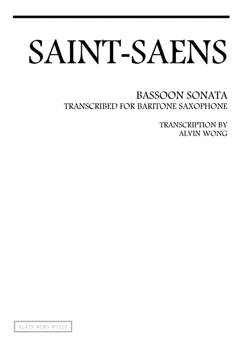 Bassoon Sonata Op.168 - Baritone Saxophone