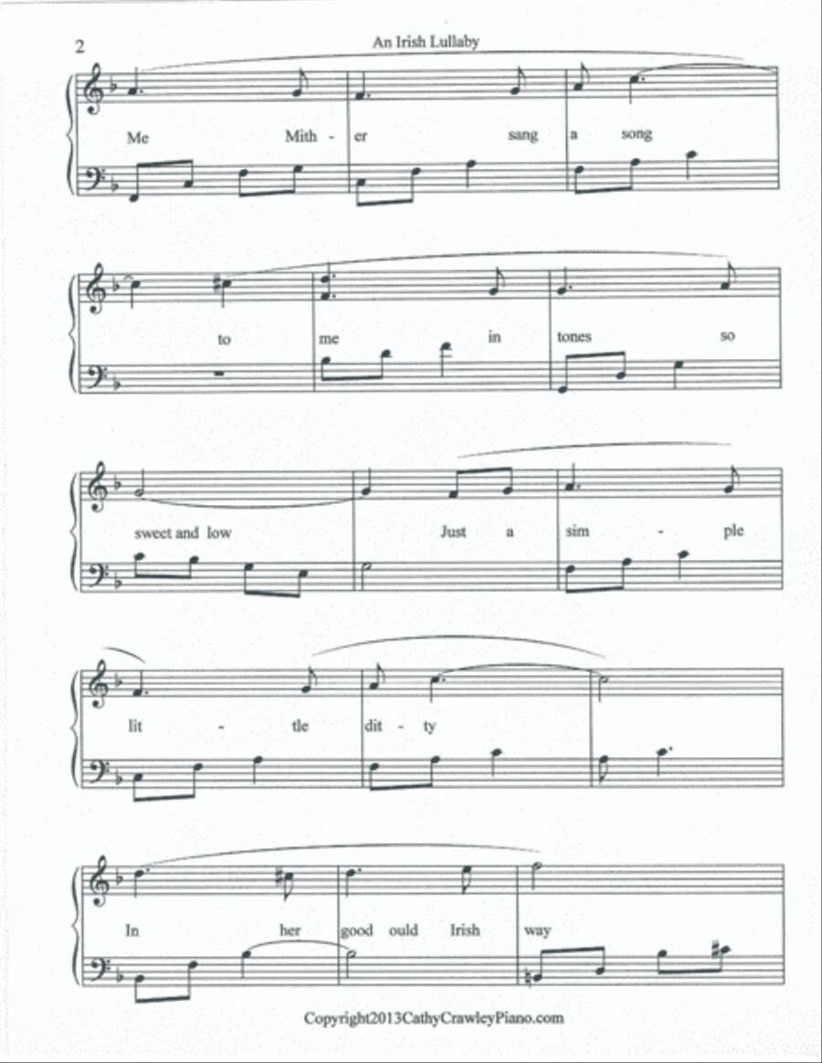 An Irish Lullaby An Irish Lullaby Voice Solo scores gallery preview page 2