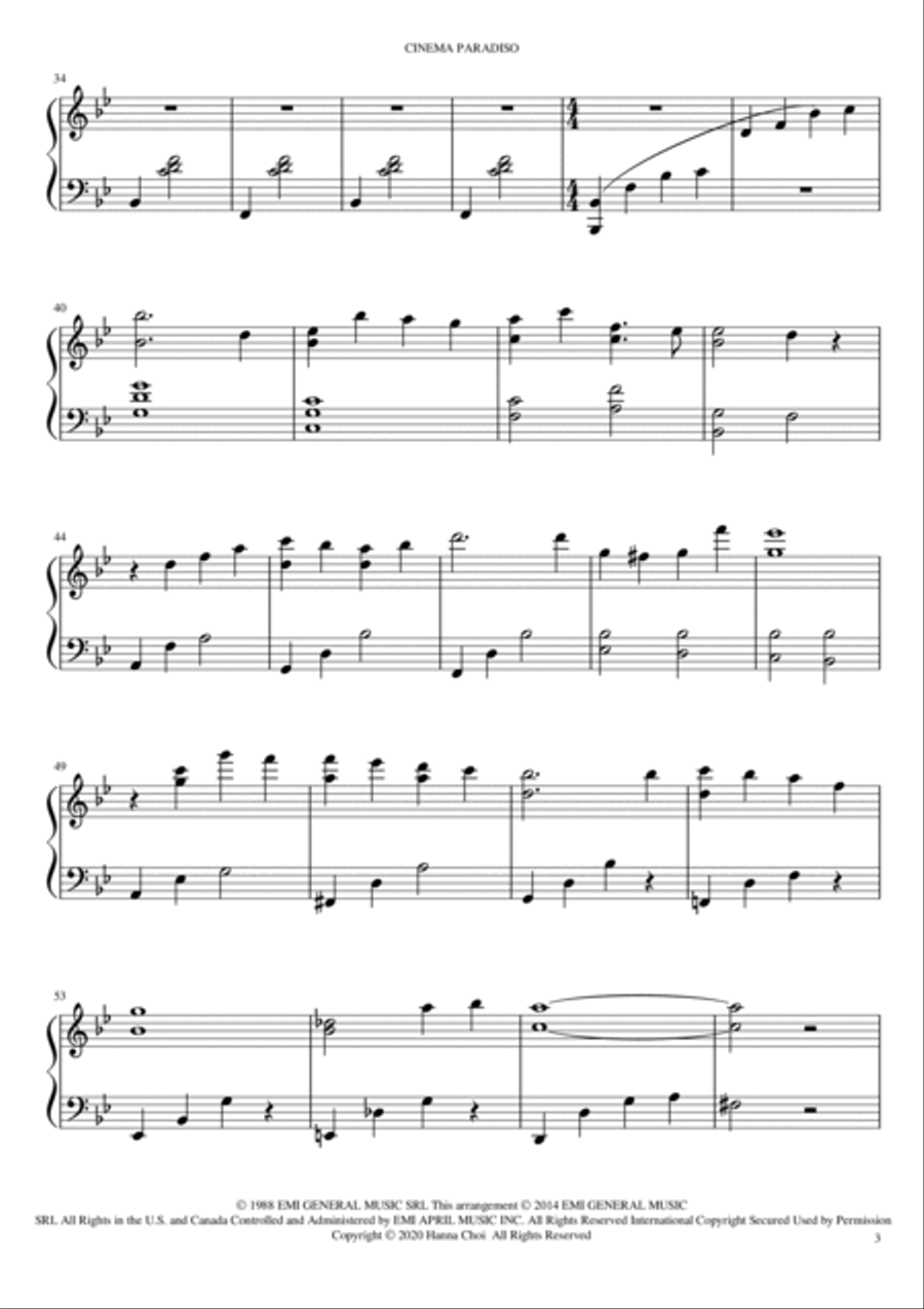 Cinema Paradiso Cinema Paradiso Piano Solo scores gallery preview page 3