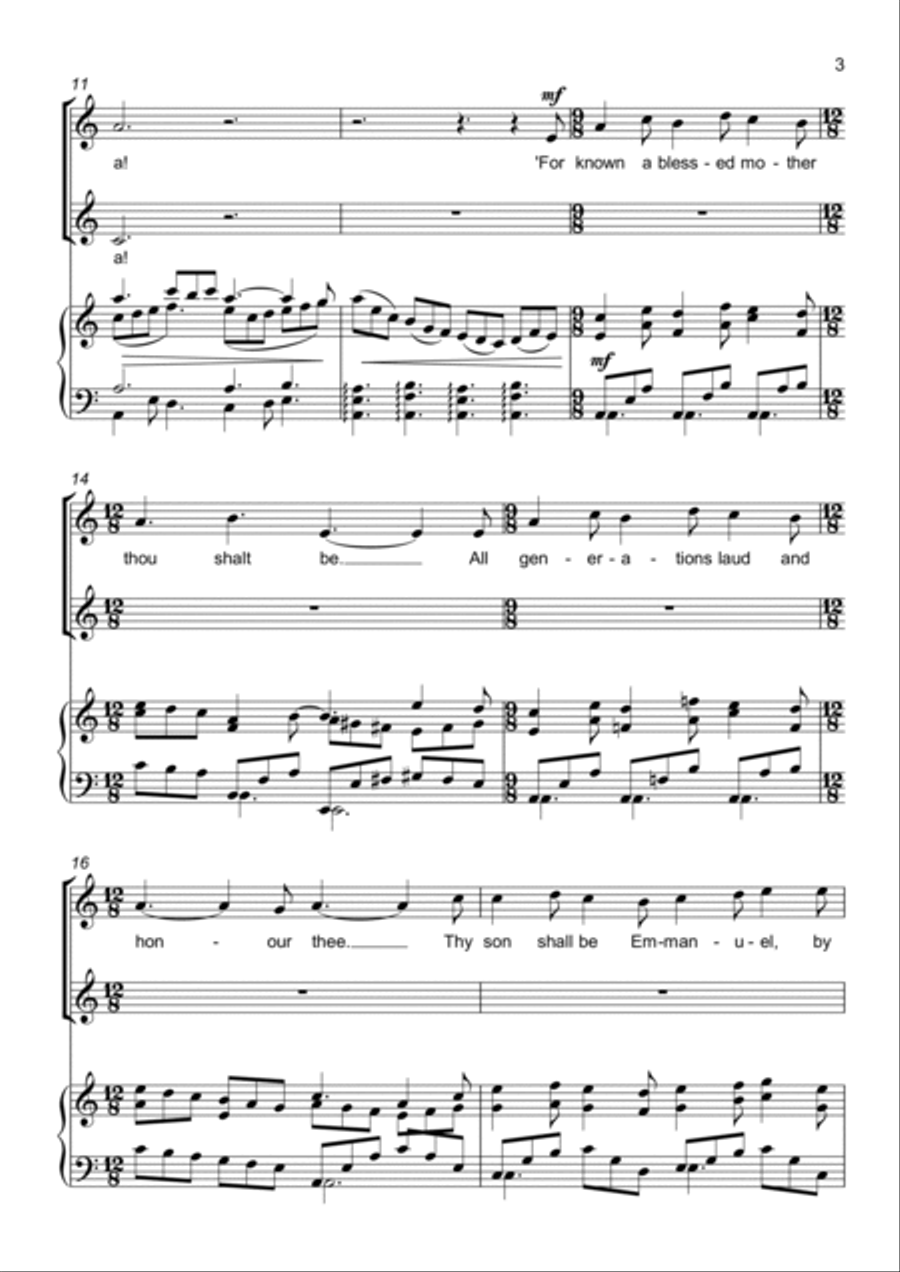 The Angel Gabriel from Heaven came - Gabriel's Message - Two Part Choir SA - Upper Voices SA scores gallery preview page 3