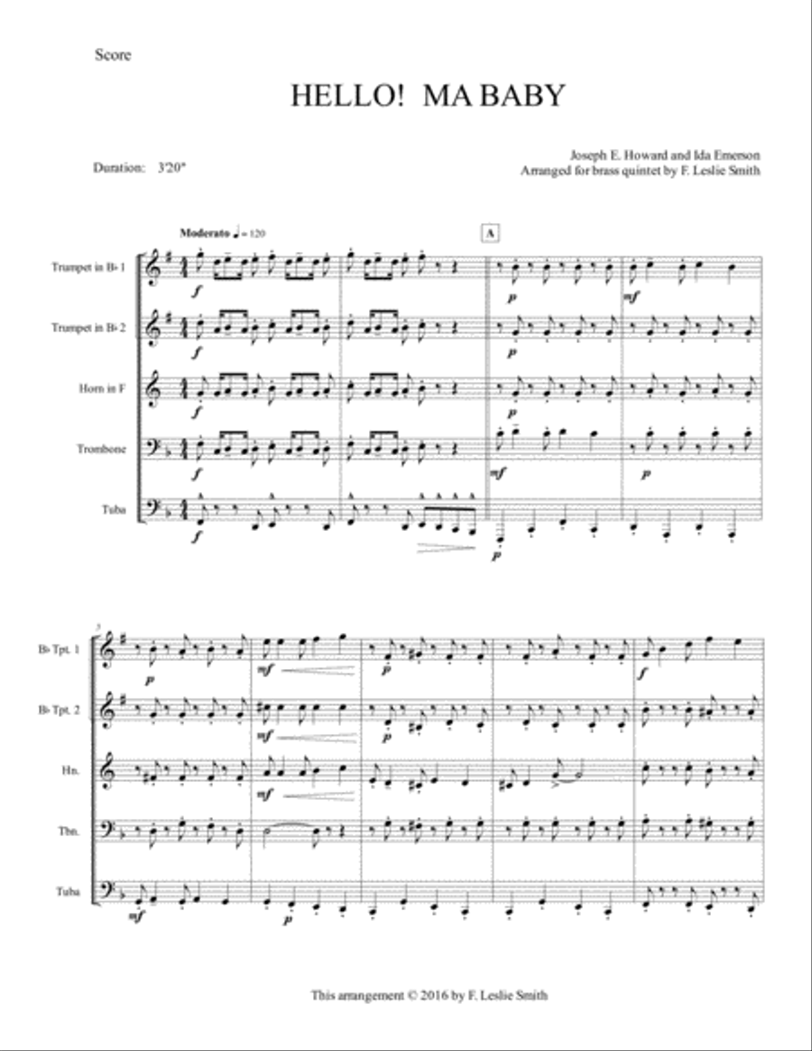 Hello! Ma Baby Brass Ensemble scores gallery preview page 2