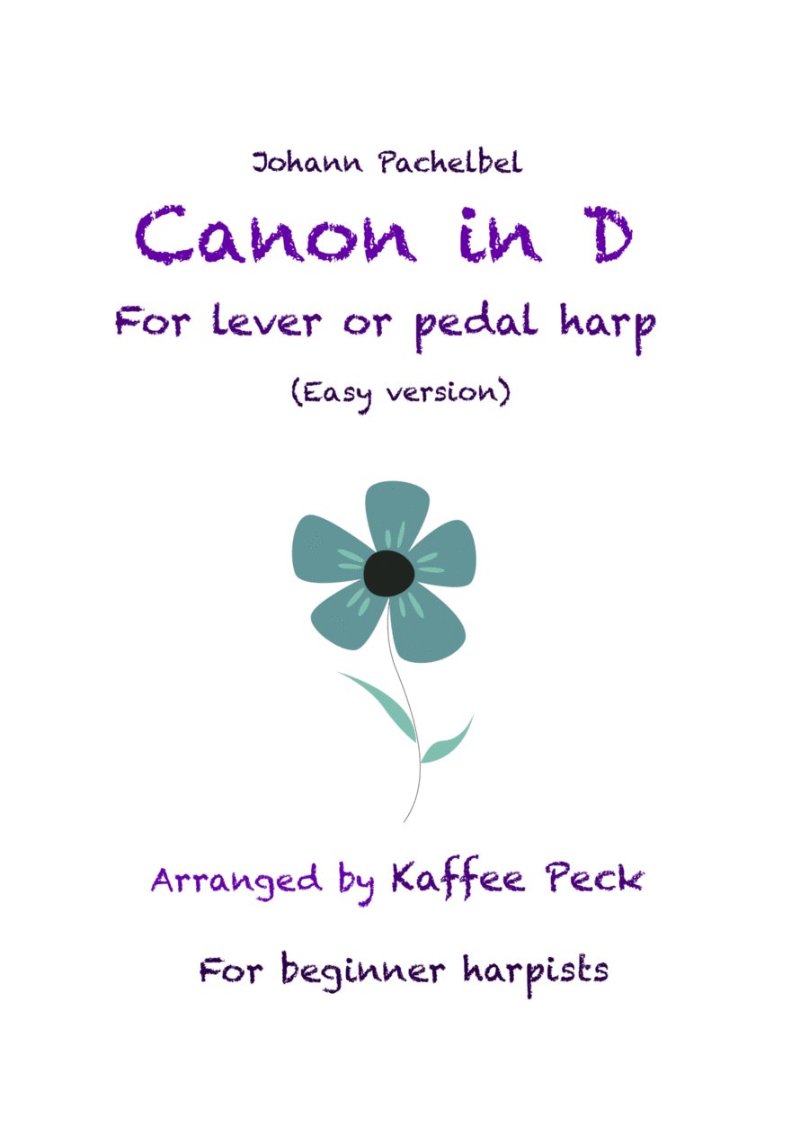 Canon in D- Easy harp arrangement Celtic Harp scores gallery preview page 1
