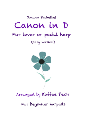 Book cover for Canon in D- Easy harp arrangement