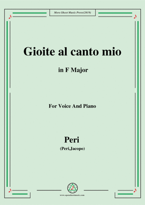 Book cover for Peri-Gioite al canto mio in F Major,ver.1,from 'Euridice',for Voice and Piano
