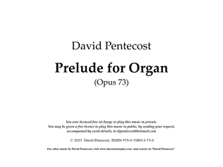 Book cover for Prelude for Organ, Opus 73