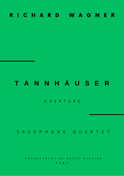 Tannhäuser (Overture) - Sax Quartet (Full Score) - Score Only image number null