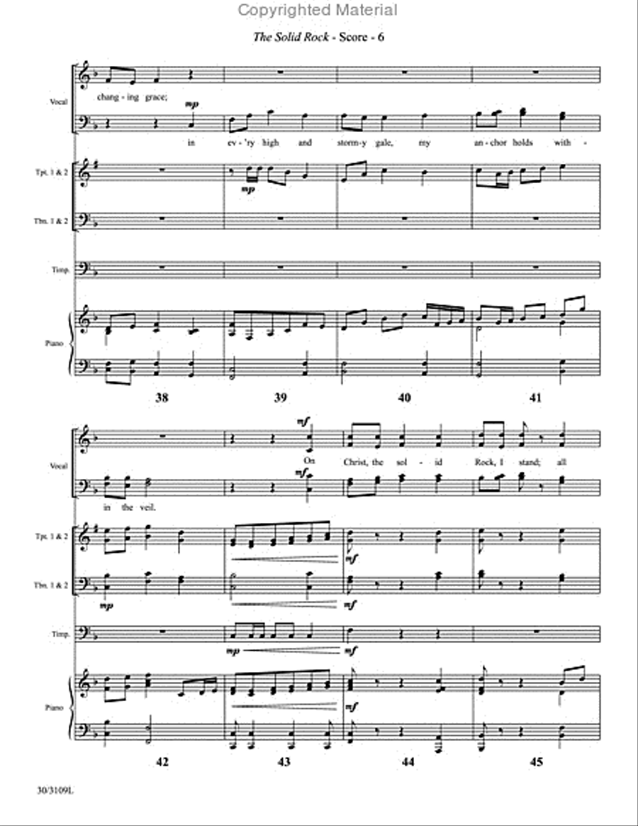 The Solid Rock - Brass Quartet Score and Parts Choir scores gallery preview page 7