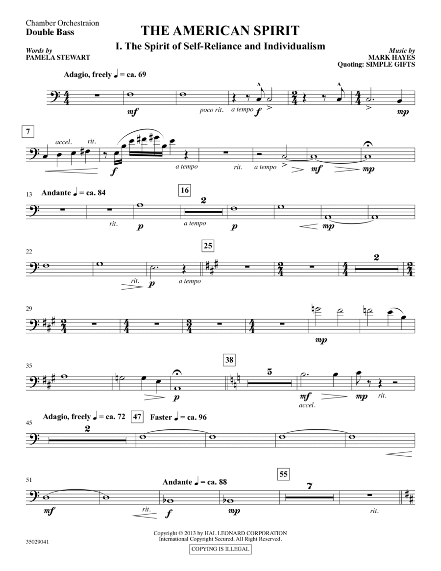 The American Spirit - Double Bass Choir scores gallery preview page 1