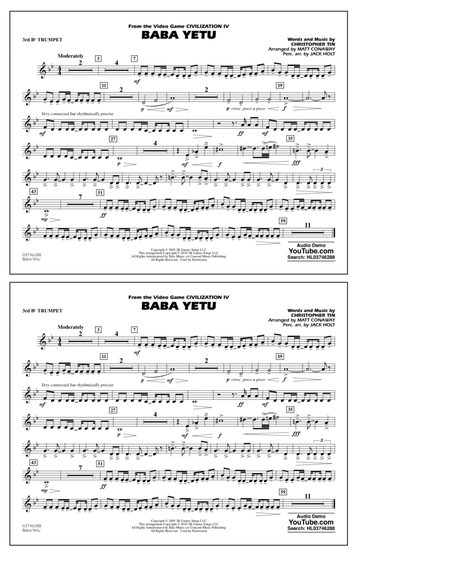 Baba Yetu (from Civilization IV) (arr. Matt Conaway) - 3rd Bb Trumpet