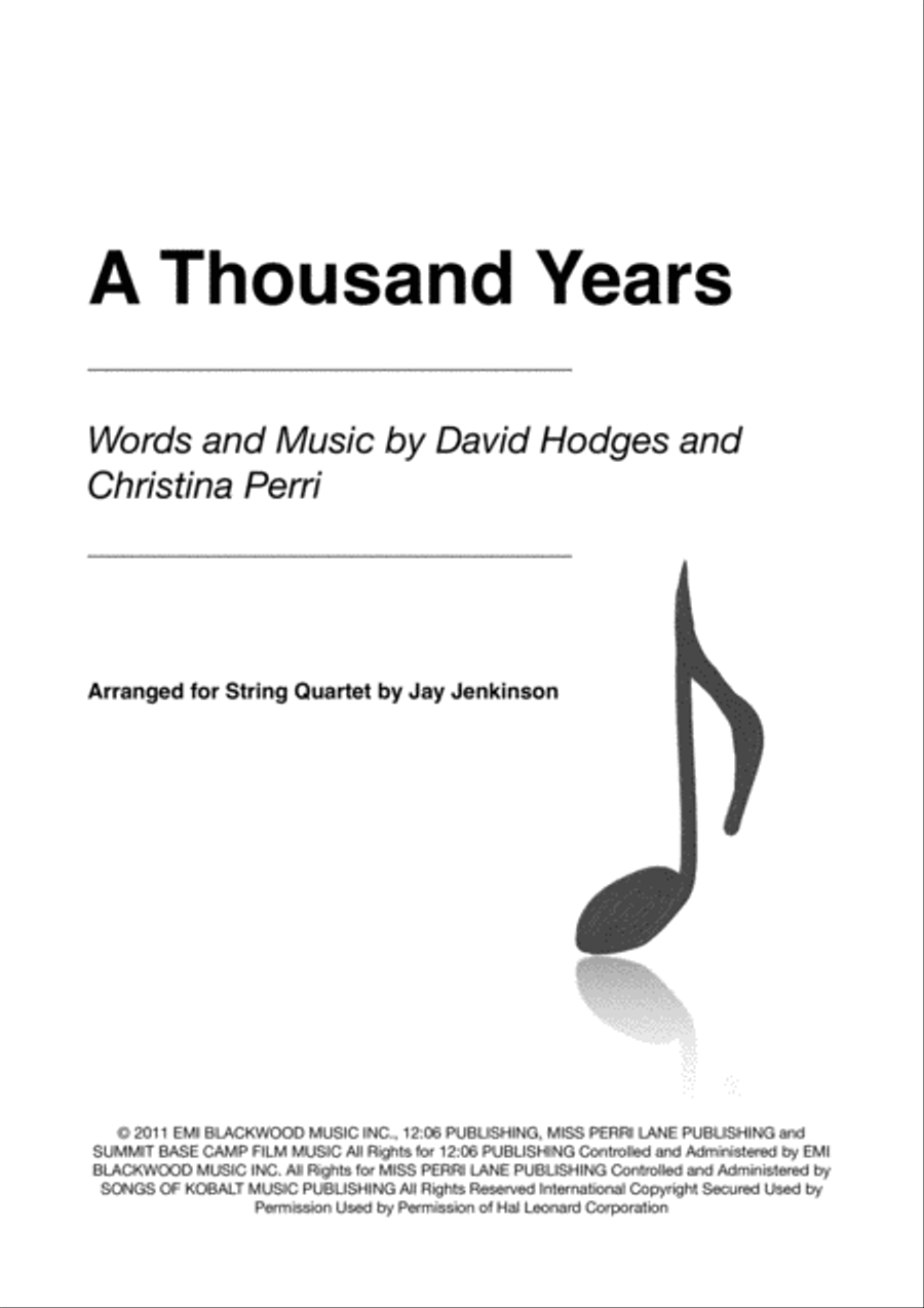 A Thousand Years String Quartet scores gallery preview page 1