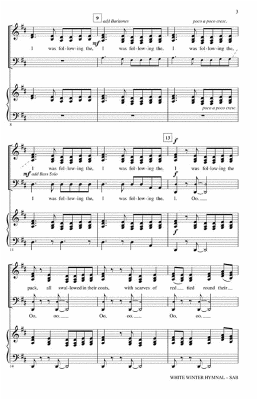 White Winter Hymnal 3-Part scores gallery preview page 3