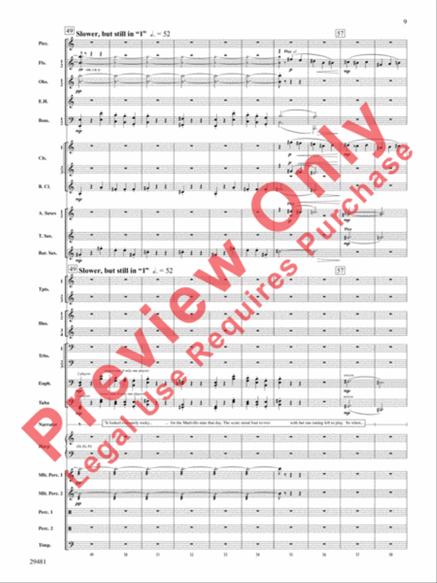 Casey at the Bat Concert Band scores gallery preview page 10
