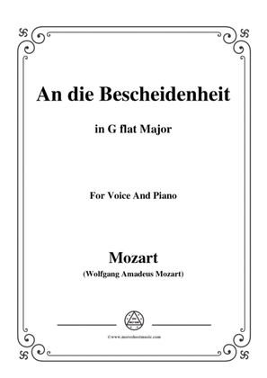 Mozart-An die bescheidenheit,in G flat Major,for Voice and Piano