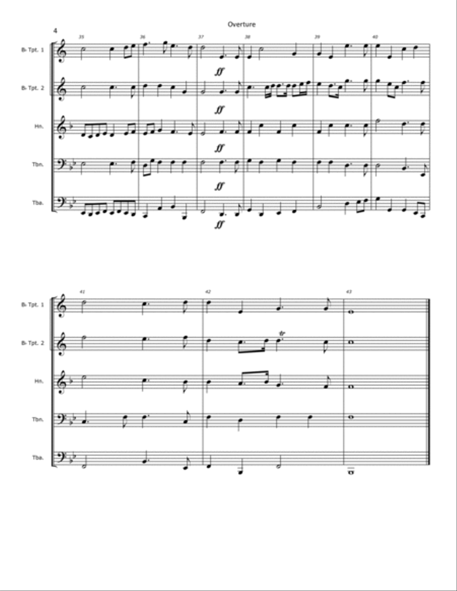Overture to the Music for the Royal Fireworks Brass Ensemble scores gallery preview page 4