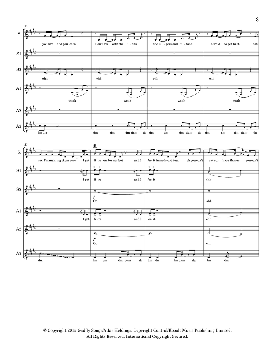 Fire Under My Feet SSAA scores gallery preview page 4