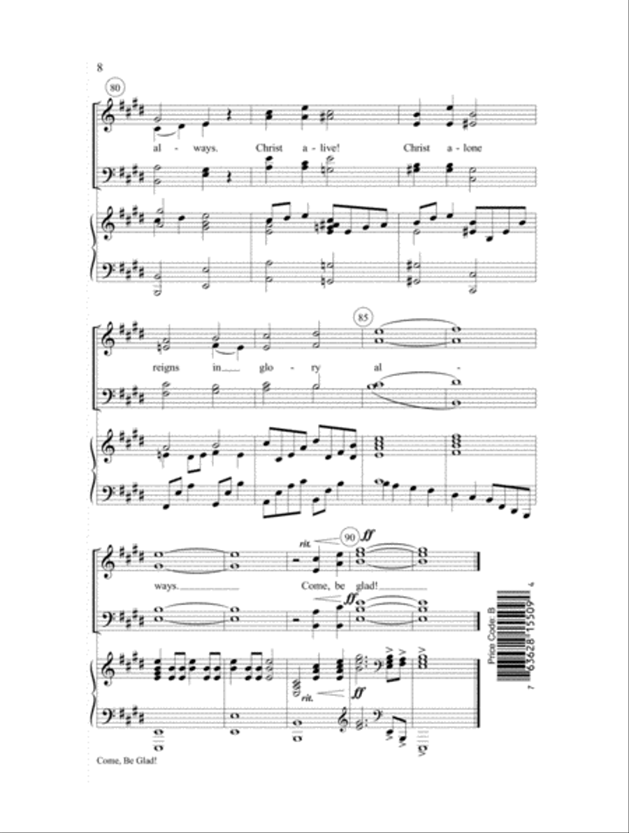 Come, Be Glad 4-Part scores gallery preview page 8
