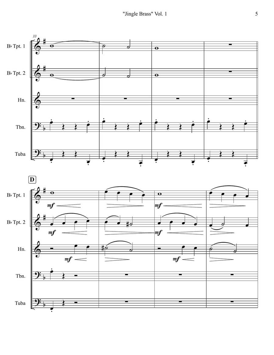 Jingle Brass Vol. 1 Brass Ensemble scores gallery preview page 6