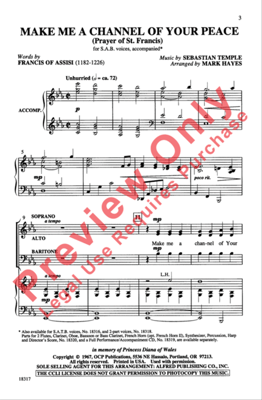 Make Me a Channel of Your Peace 3-Part scores gallery preview page 3