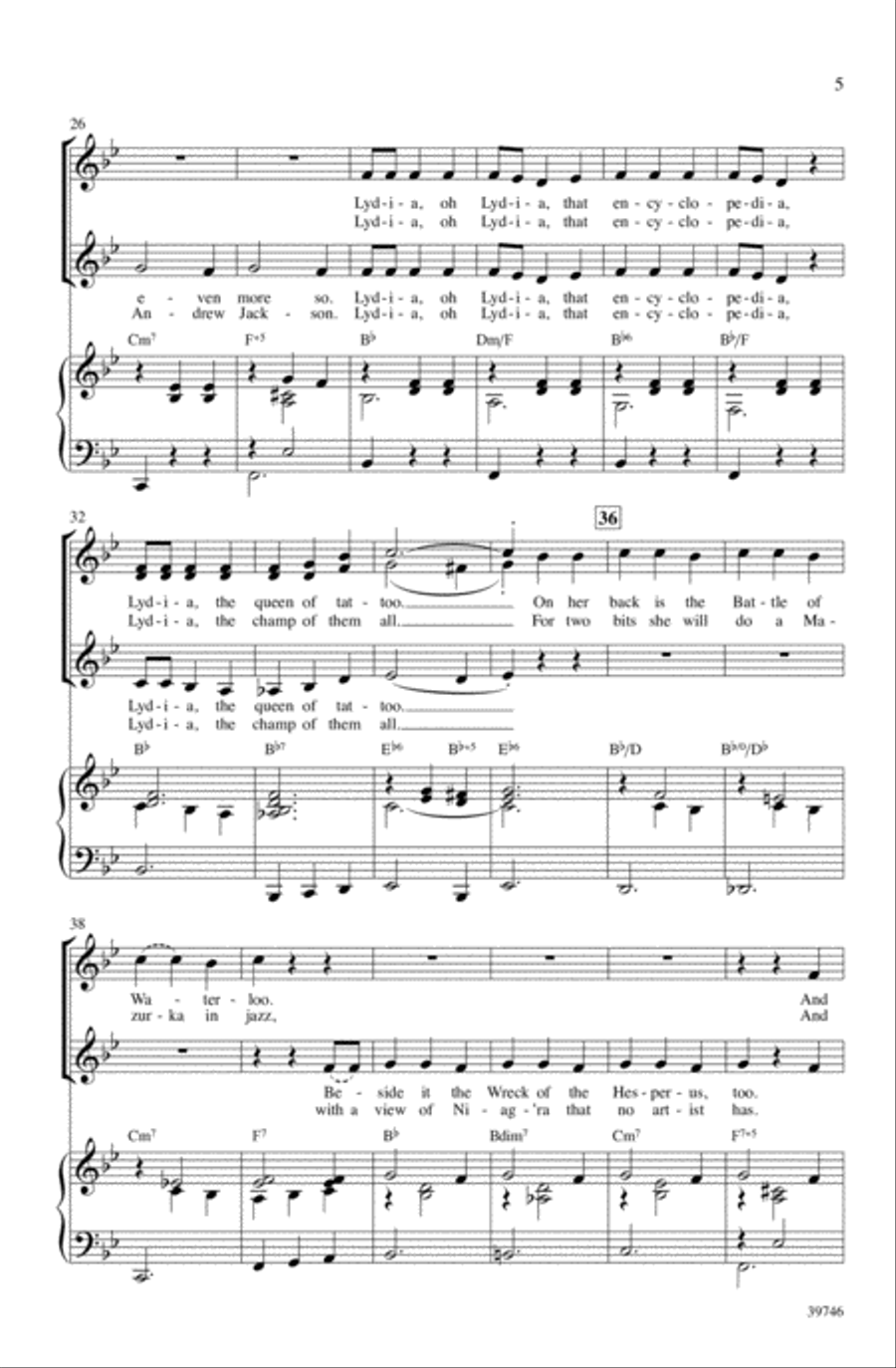 Lydia, the Tattooed Lady Choir scores gallery preview page 4