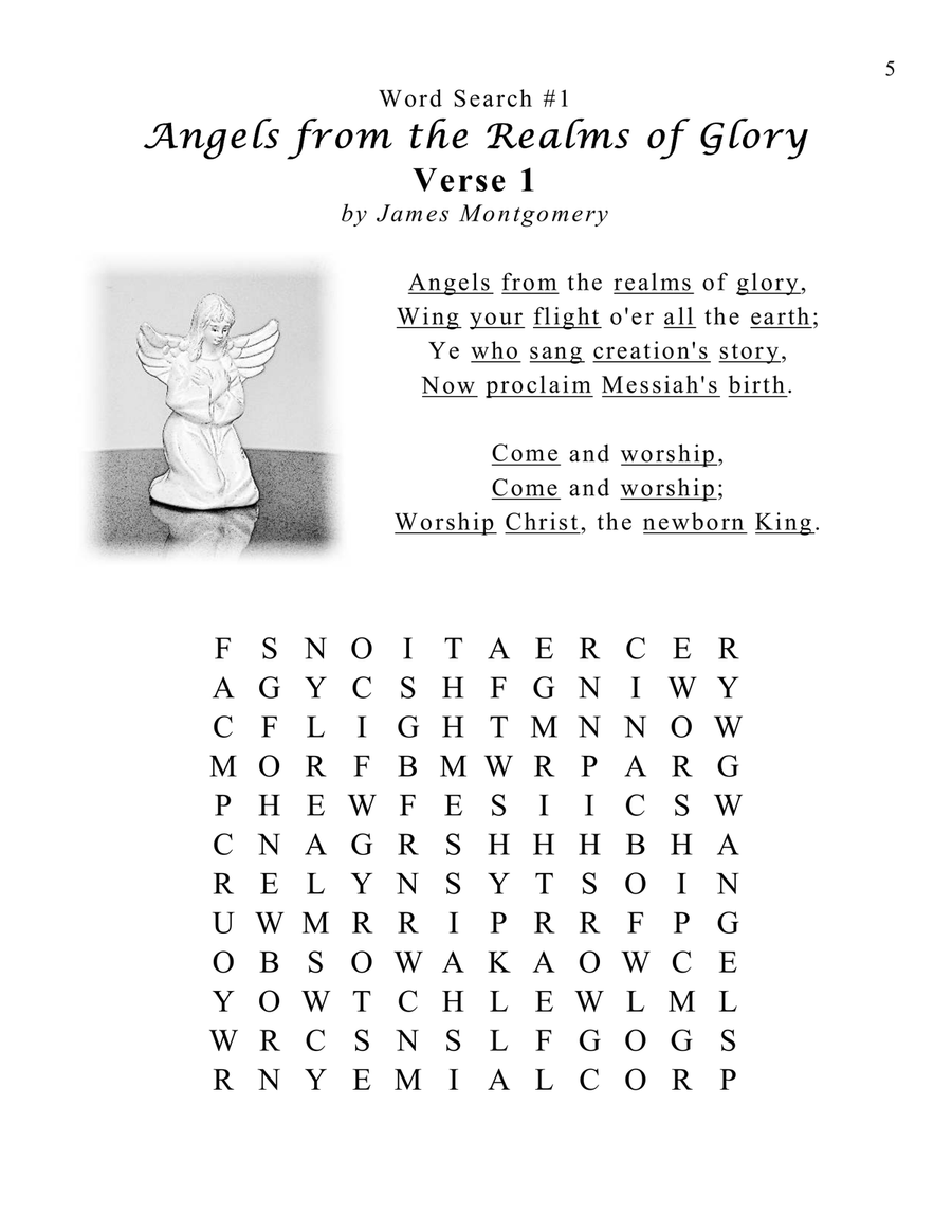 Hark! the Herald Angels Sing (25 Christmas Carol Word Search Puzzles) School and Community scores gallery preview page 5