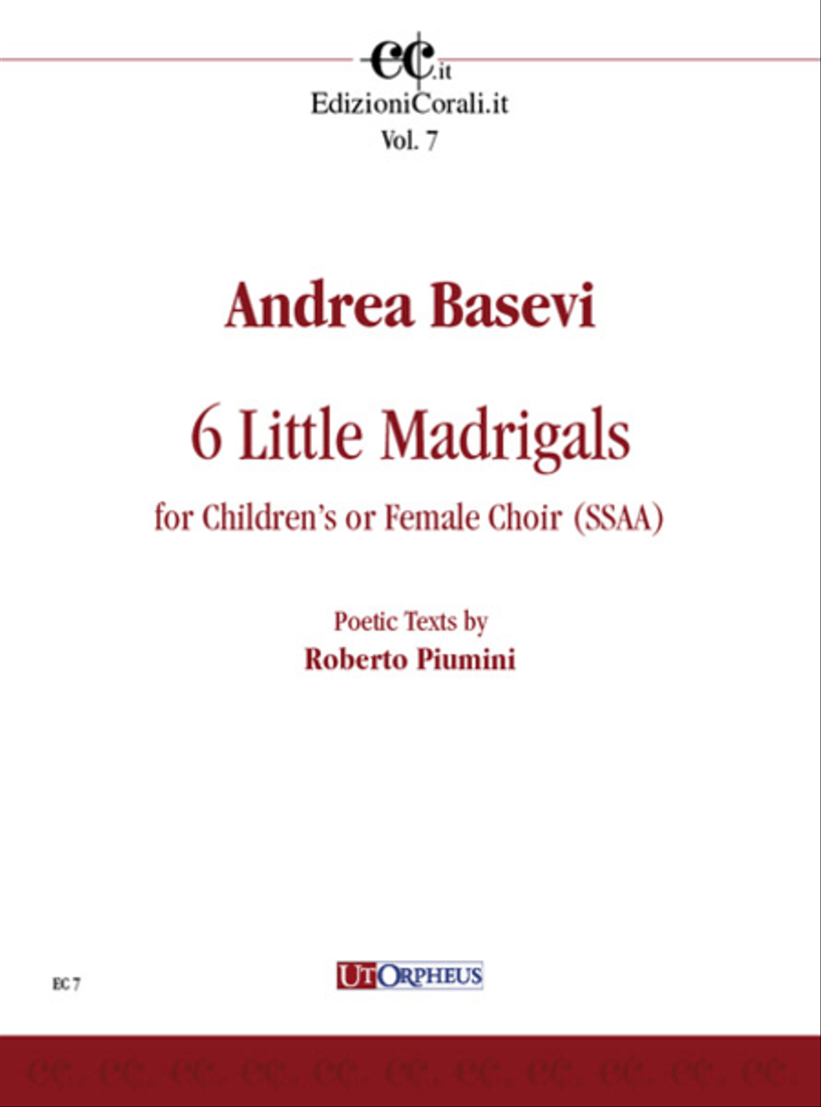 6 Little Madrigals for Children’s or Female Choir (SSAA). Poetic Texts by Roberto Piumini SSAA scores gallery preview page 1