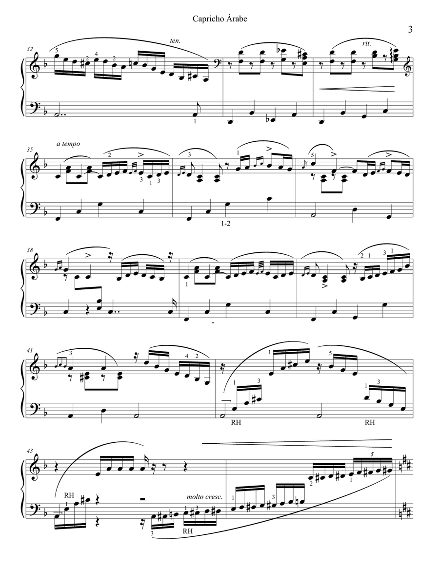 Capricho Arabe Piano Solo scores gallery preview page 3