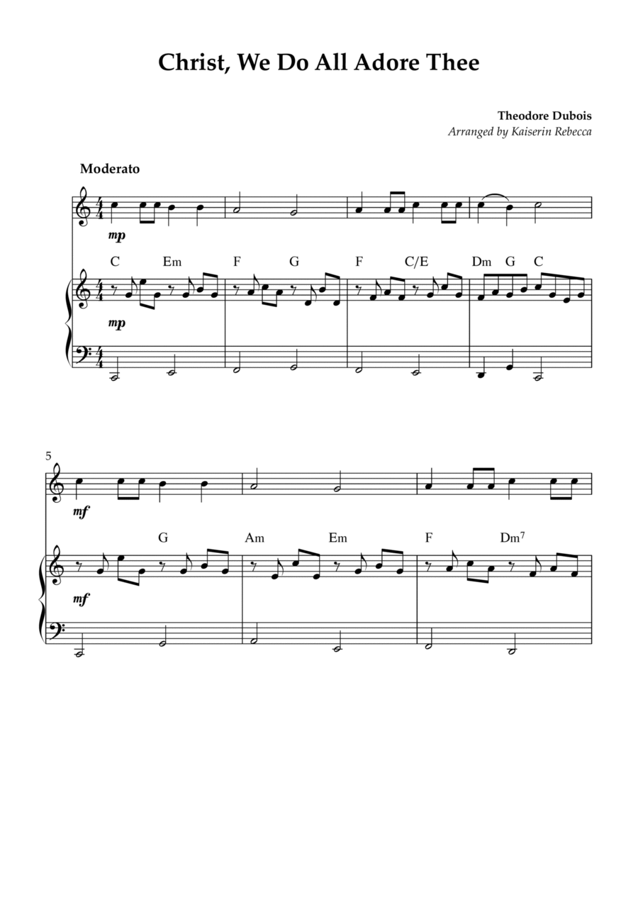 Christ, We Do All Adore Thee Piano scores gallery preview page 1