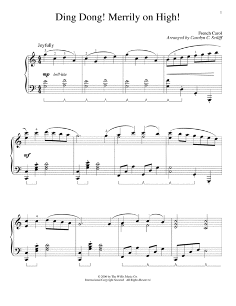 Ding Dong! Merrily On High! Piano Method scores gallery preview page 1