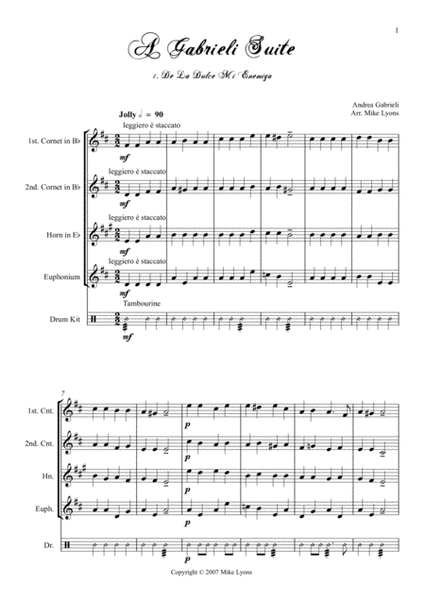 A Gabrieli Suite (Brass quartet w. percussion) image number null