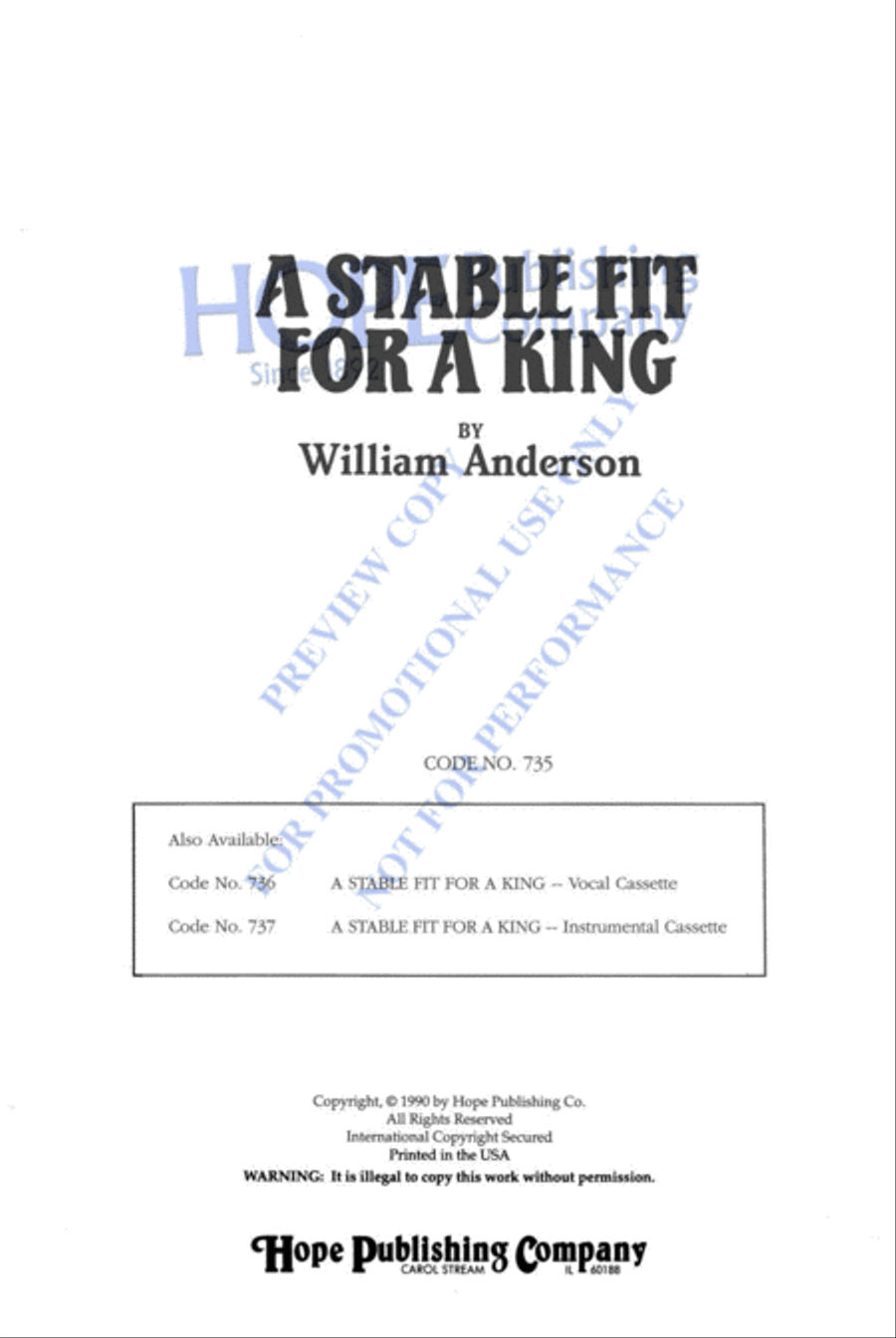 Stable Fit for a King Unison Choir scores gallery preview page 3