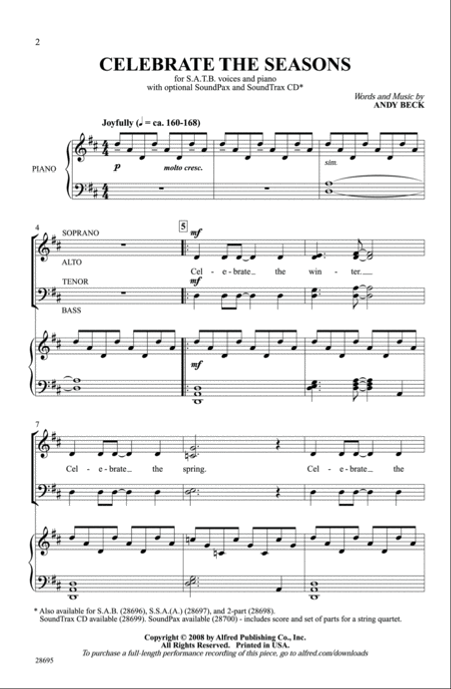Celebrate the Seasons Celebrate the Seasons 4-Part scores gallery preview page 2