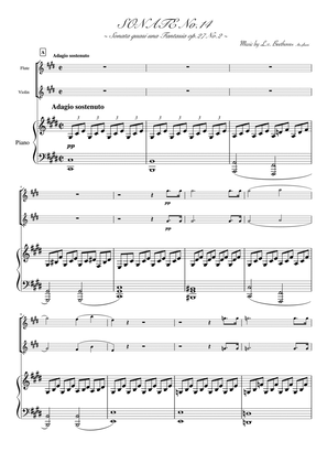 Book cover for "Piano Sonata No.14" Piano trio (flute & violin) 