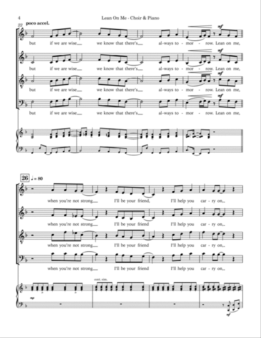Lean On Me Lean On Me 4-Part scores gallery preview page 6
