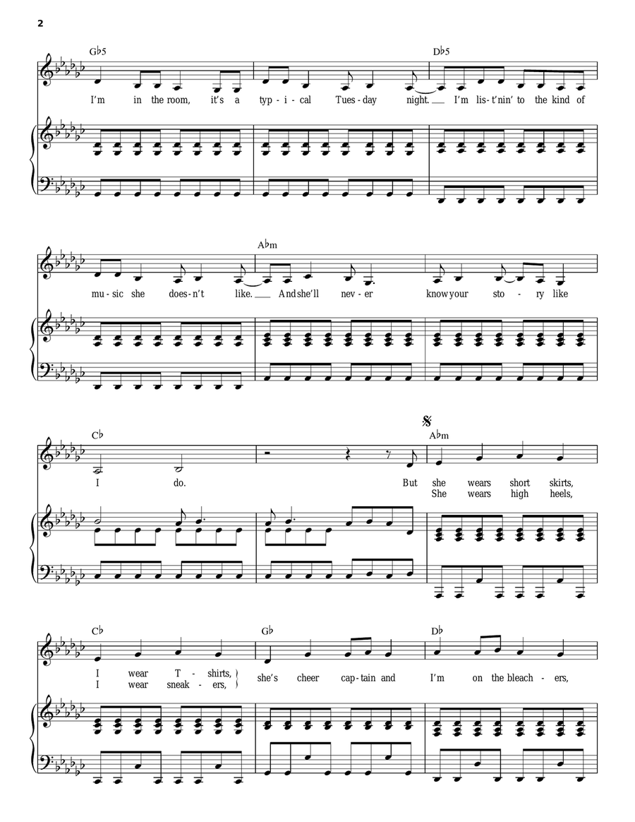 You Belong With Me You Belong With Me Piano, Vocal scores gallery preview page 2
