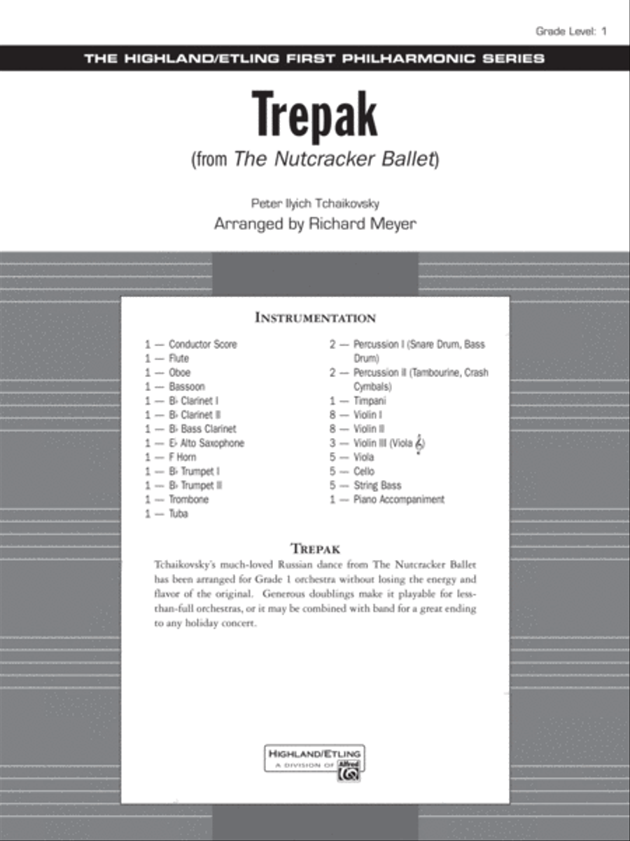 Trepak from The Nutcracker Ballet: Score Full Orchestra scores gallery preview page 1
