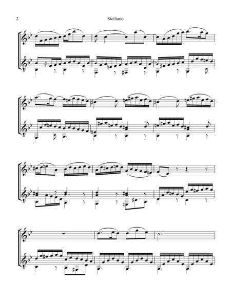 Siciliano BWV 1031 (G Minor) for violin or flute and guitar