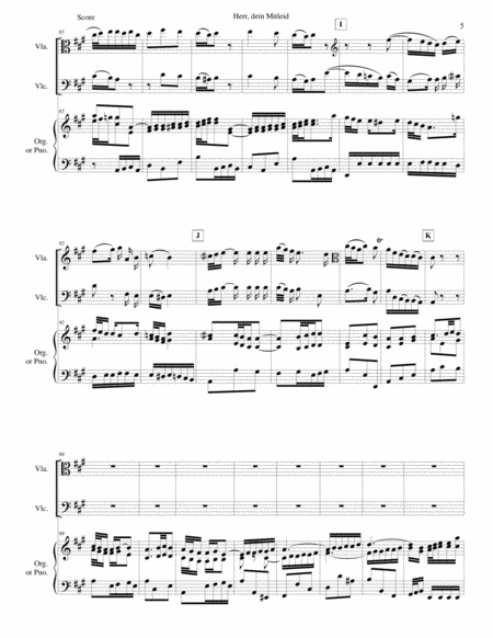 Herr dein Mitleid from the Christmas Oratorio - Weihnachtsoratorium viola, cello, keyboard image number null