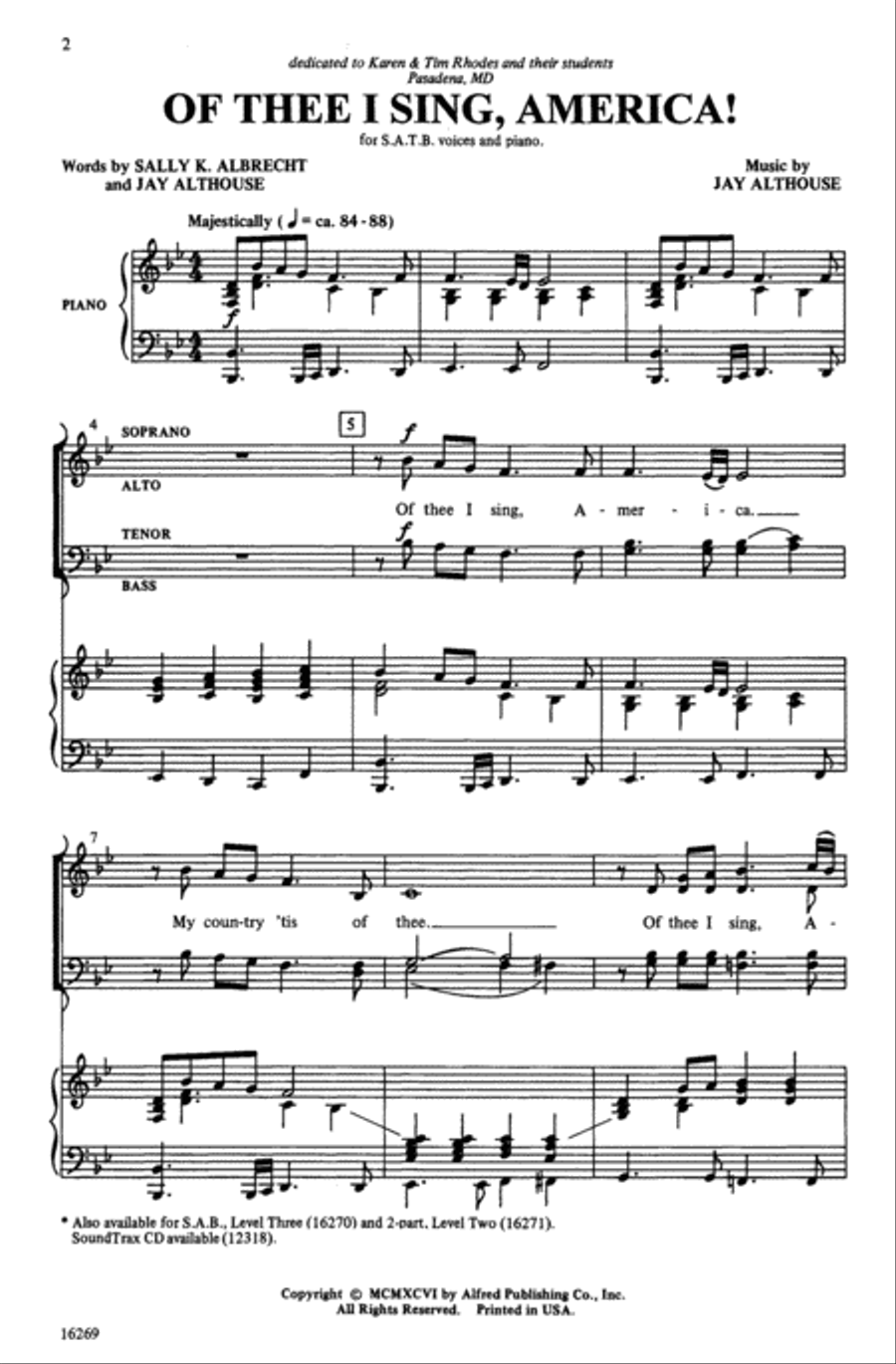 Of Thee I Sing, America! 4-Part scores gallery preview page 9