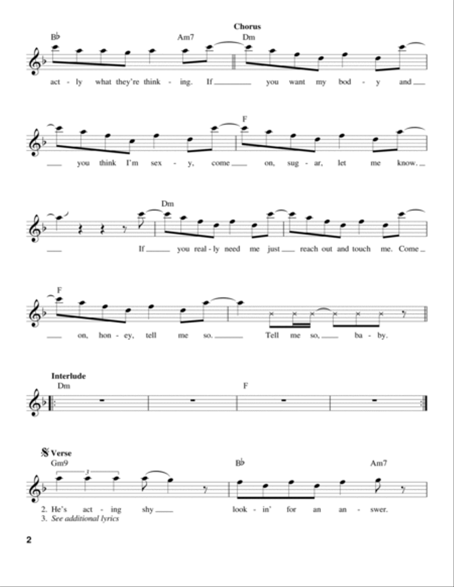 Da Ya Think I'm Sexy Voice scores gallery preview page 2