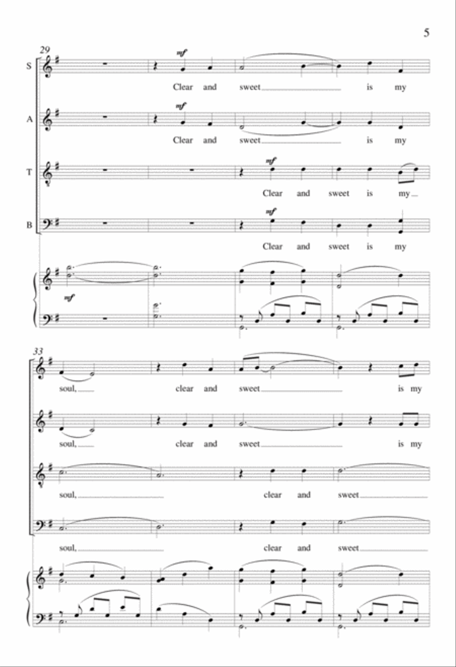 Clear and Sweet Is My Soul 4-Part scores gallery preview page 4