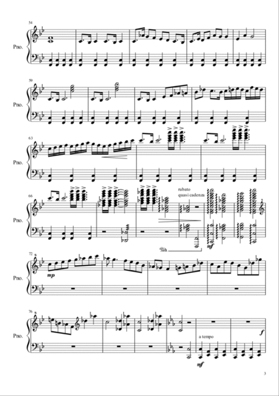 Walls of Wind Piano Solo scores gallery preview page 3