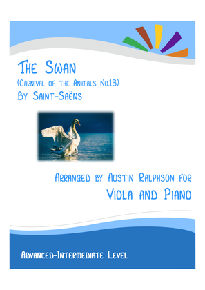 Book cover for The Swan (Carnival of the Animals No.13) - viola and piano with FREE BACKING TRACK