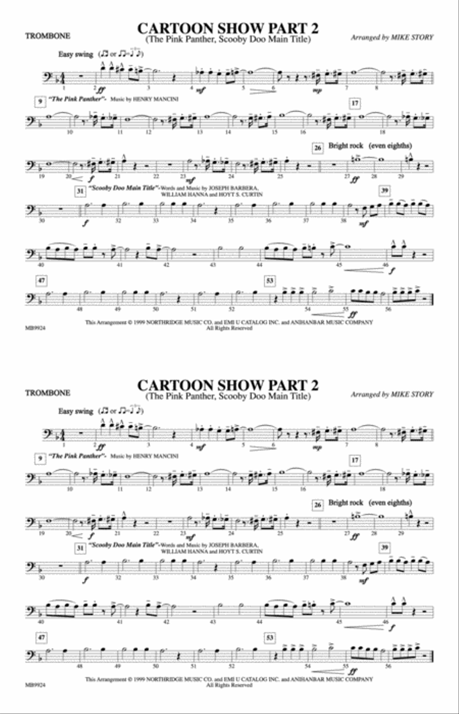 Cartoon Show, Part 2: 1st Trombone Marching Band scores gallery preview page 1