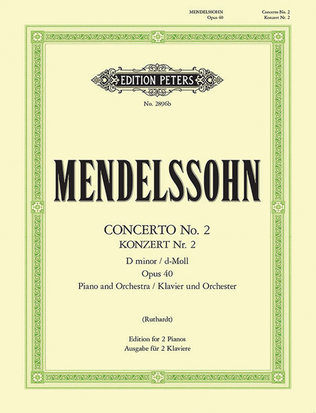 Book cover for Piano Concerto No. 2 in D minor Op. 40 (Edition for 2 Pianos)