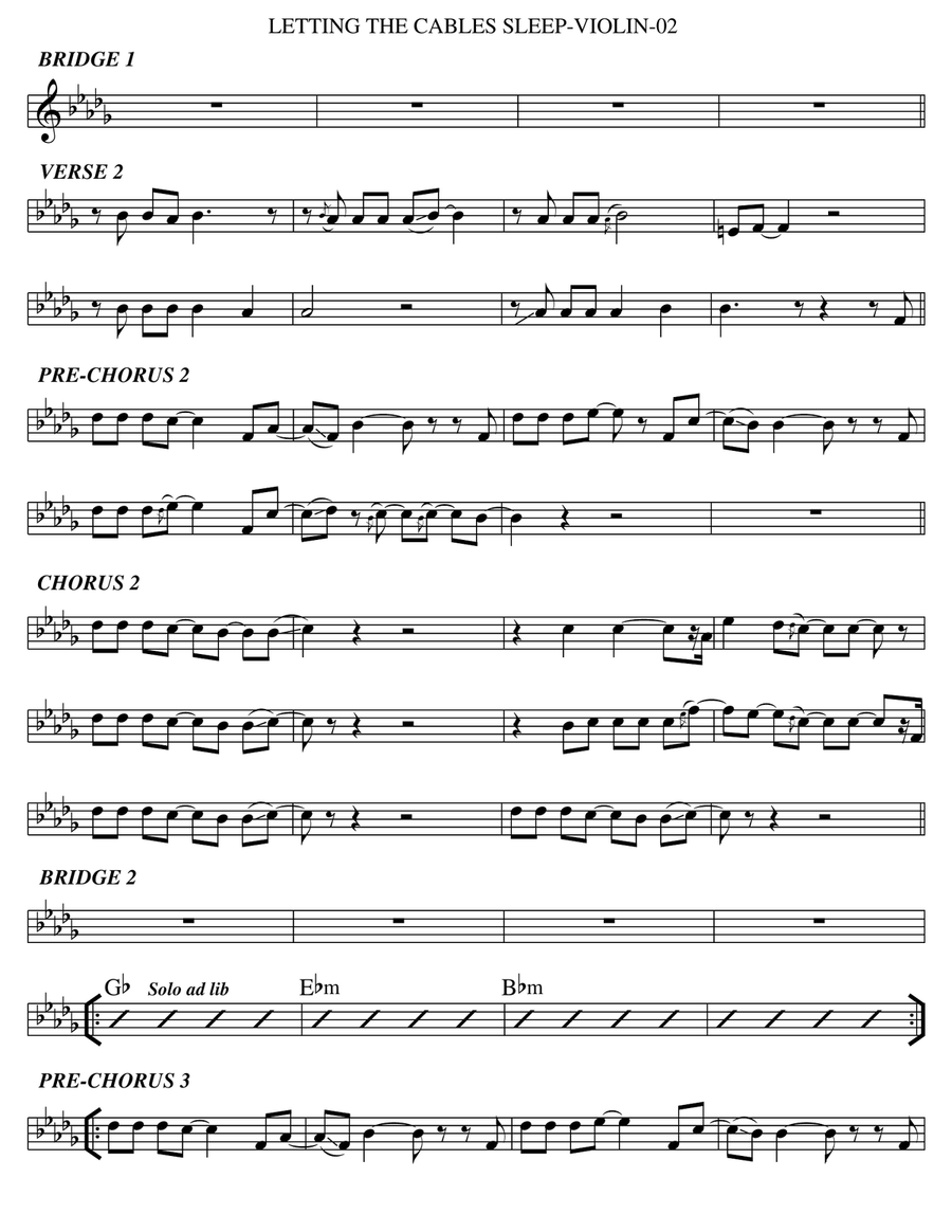 Letting The Cables Sleep Violin Solo scores gallery preview page 2