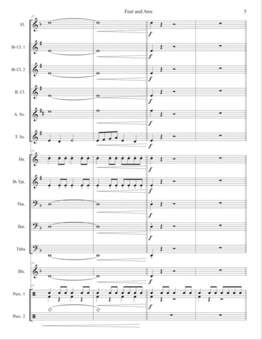 Fear and Awe Concert Band scores gallery preview page 5